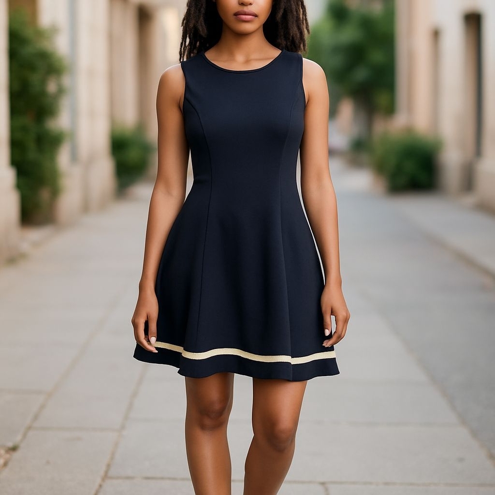 New York & Company A Line Navy Blue Dress S